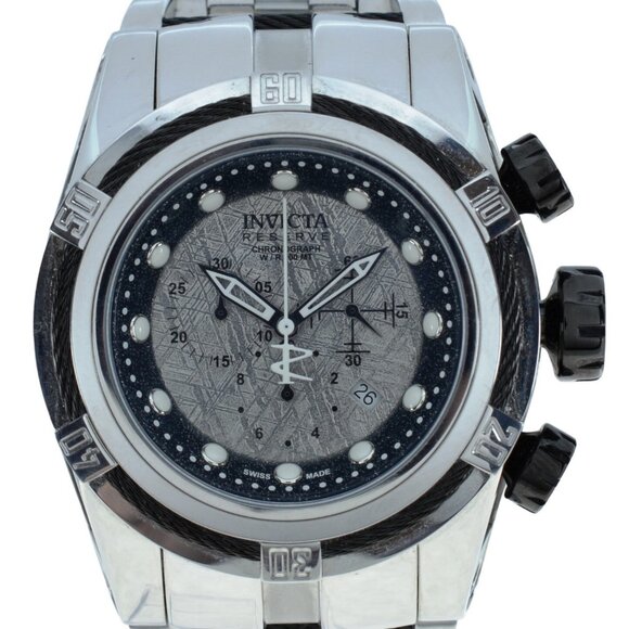 Men's 53mm Invicta Bolt Zeus SS Black/ Silver Meteorite Dial Watch! Ref: 19732! - Picture 1 of 8
